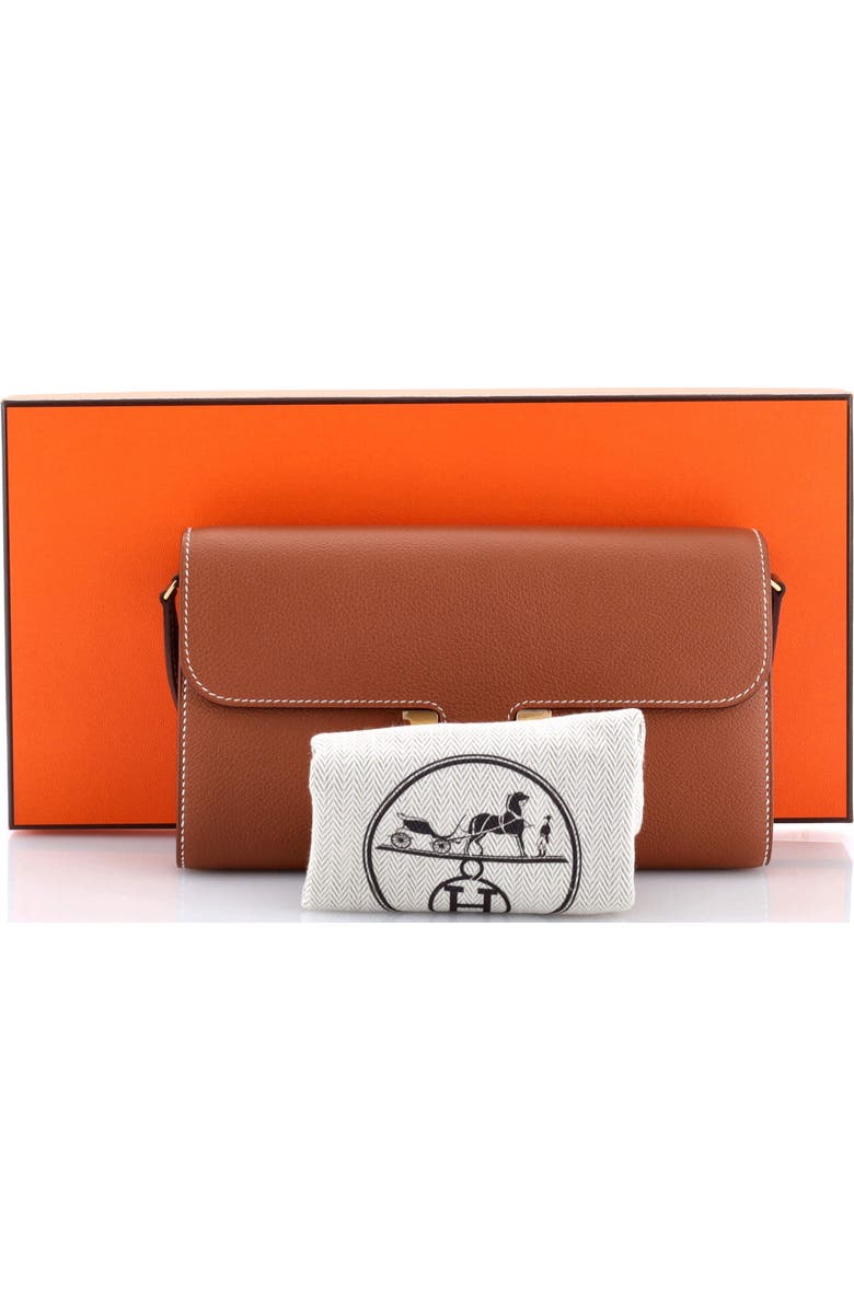 Pre-Owned Hermes Constance To Go Wallet Evercolor, Alternate, color,