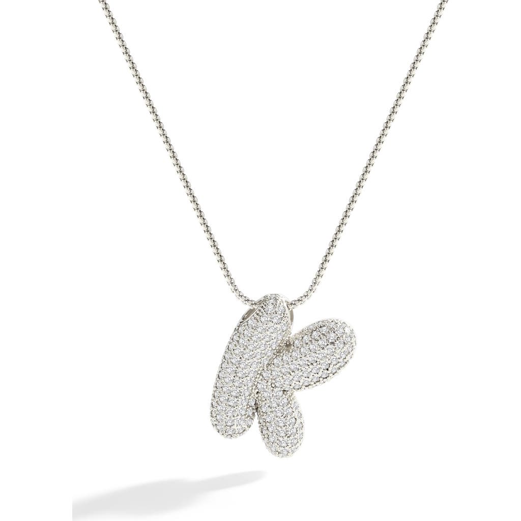 Mint & Lily Pave Bubble Initial Necklace In Green