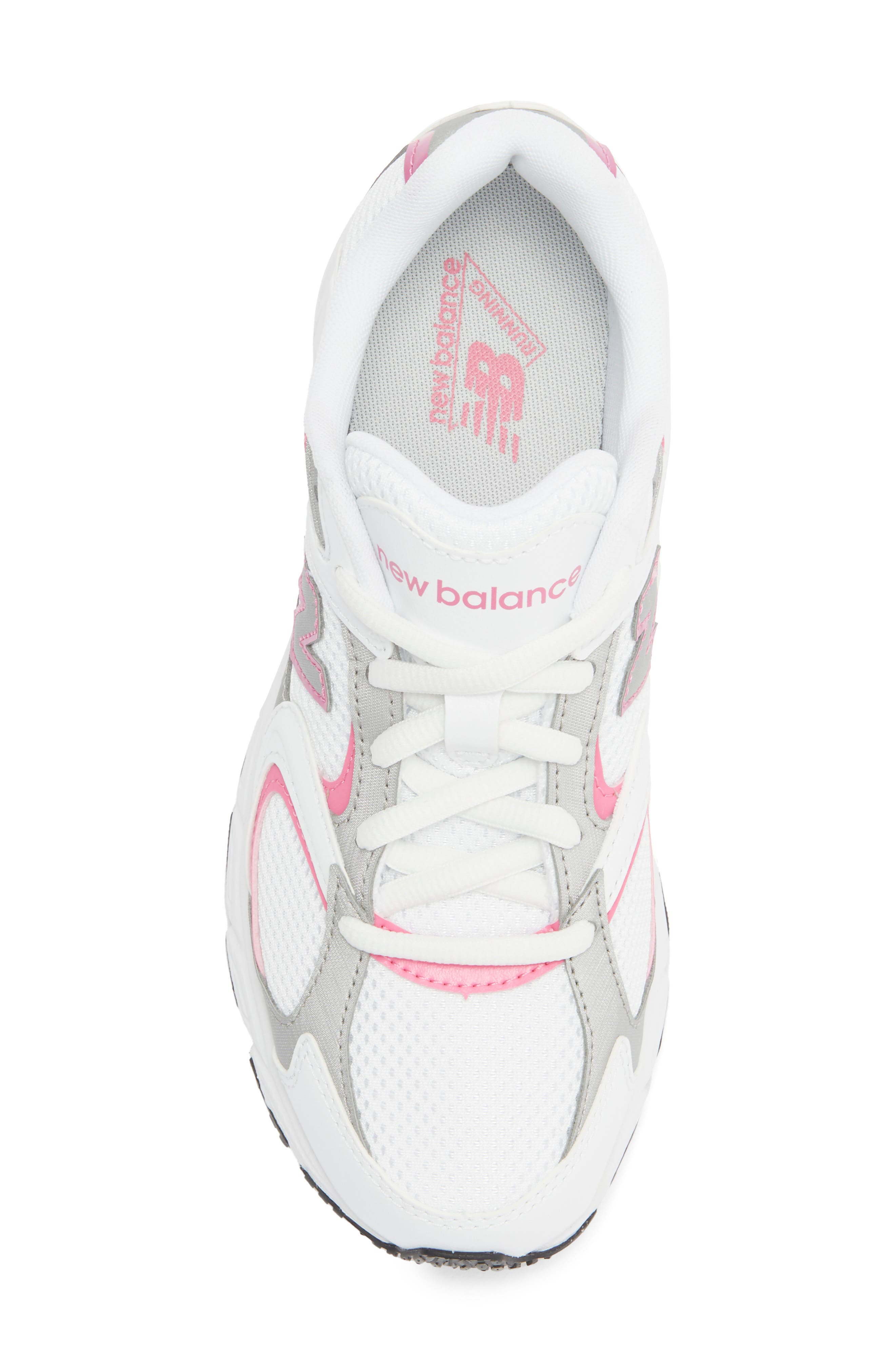 New Balance Kids' 408 Running Shoe, Alternate, color, White/ Pink Satin