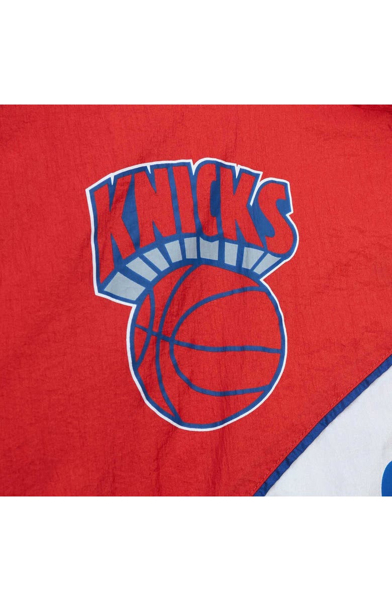 Mitchell & Ness Men's Mitchell & Ness White New York Knicks Hardwood Classics Arched Retro Lined Full-Zip Windbreaker Jacket, Alternate, color,