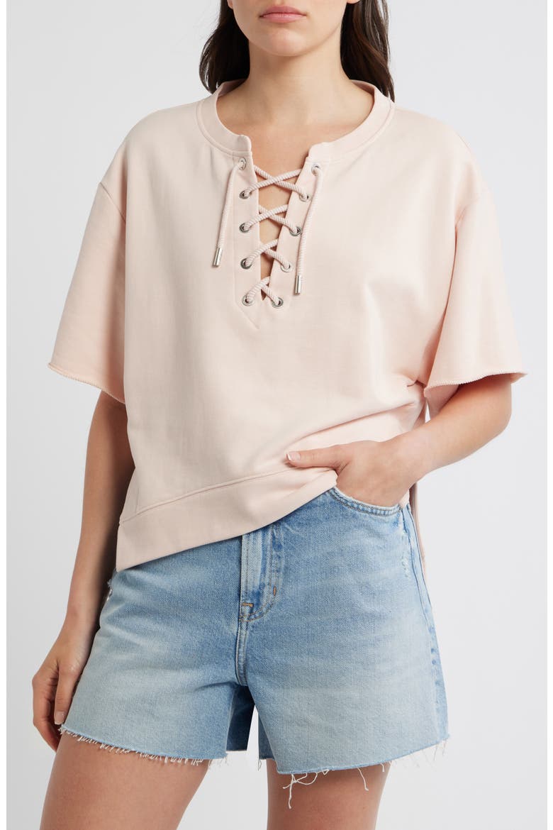 French Terry Top, Main, color, CREAM ROSE