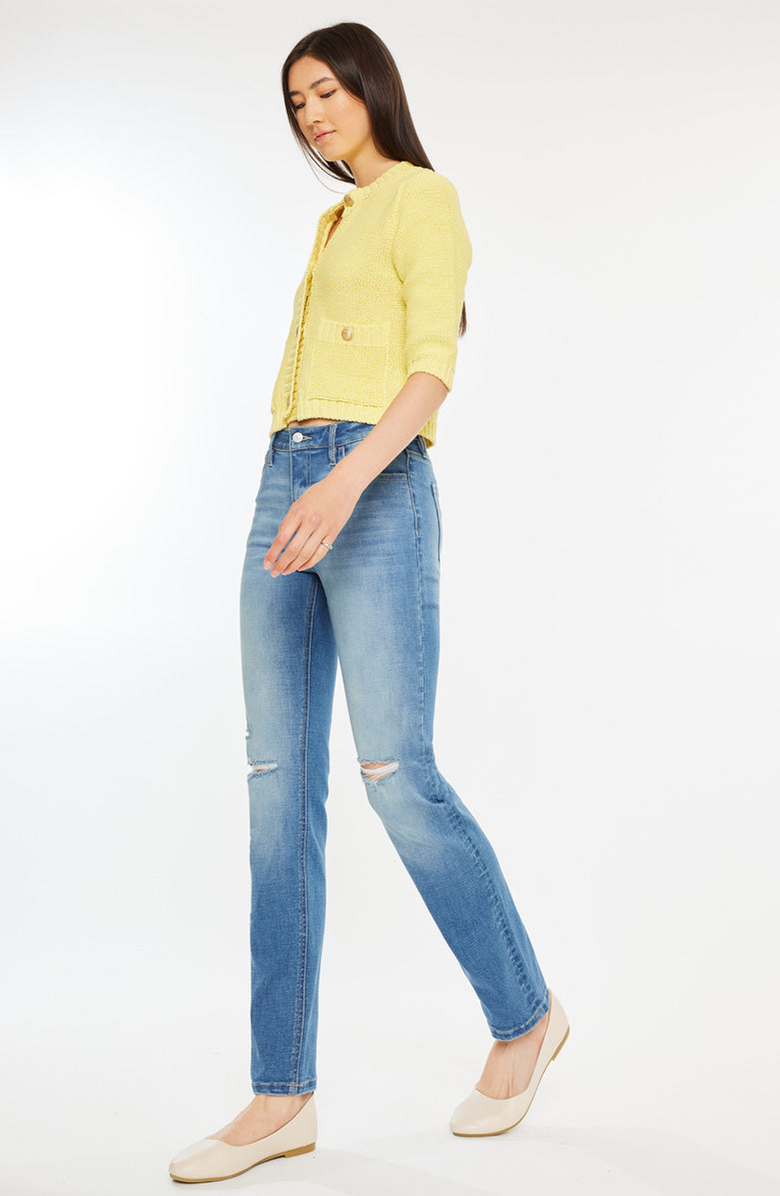 KanCan Diana Essentials High Rise Slim Straight Jeans, Alternate, color, Medium Wash