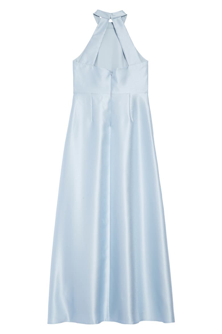 High Neck Junior Bridesmaid Dress, Alternate, color, MIST