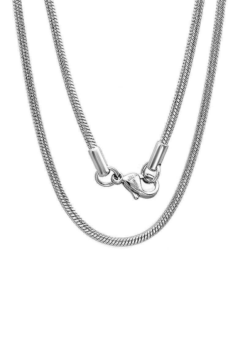 Men's Snake Chain Necklace, Main, color, SILVER