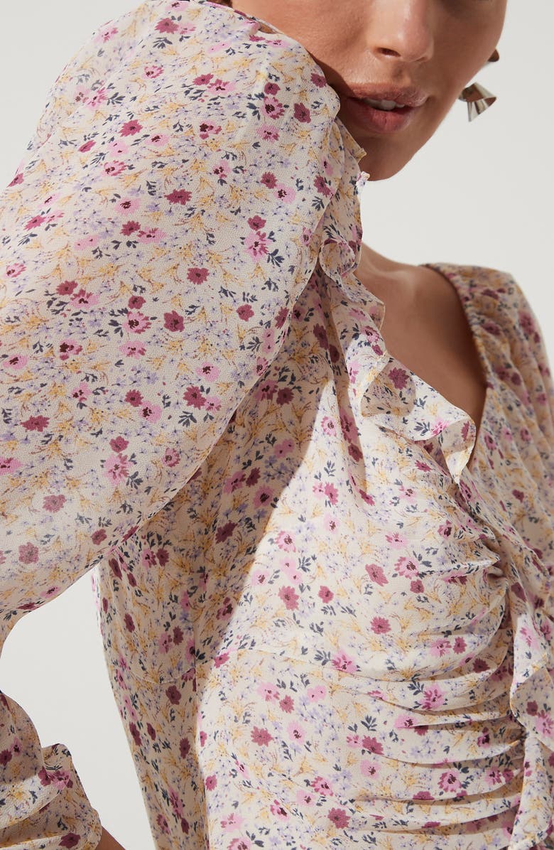 ASTR the Label Ruched Sleeve Blouse, Alternate, color,