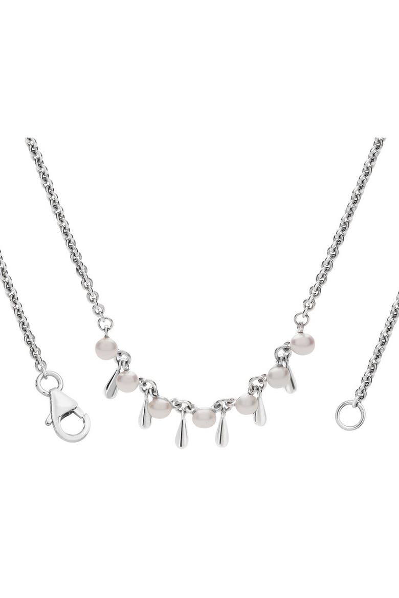 Royal Pearl Drop Necklace, Main, color, Sterling Silver