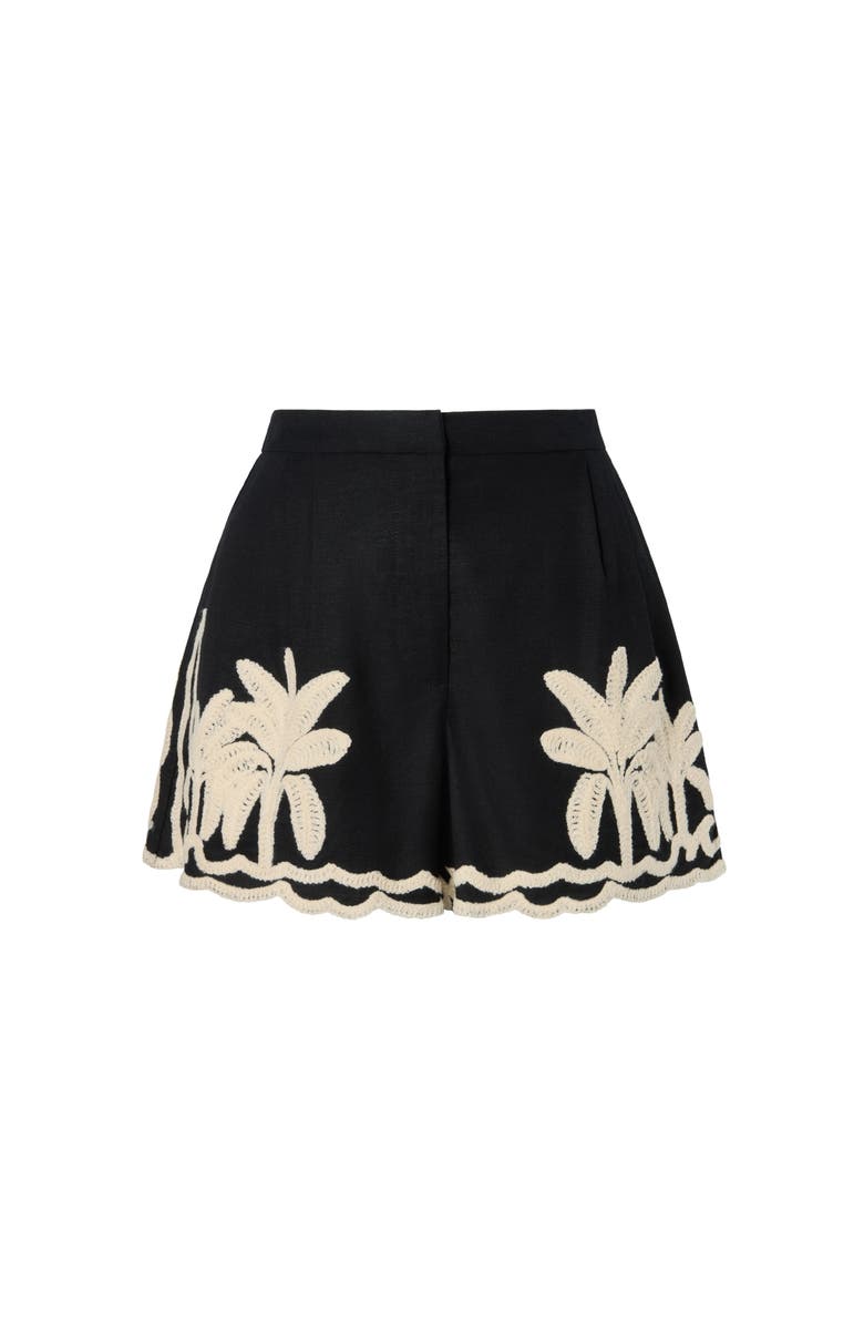 Malina Fenya Embroidered Shorts, Alternate, color, Black