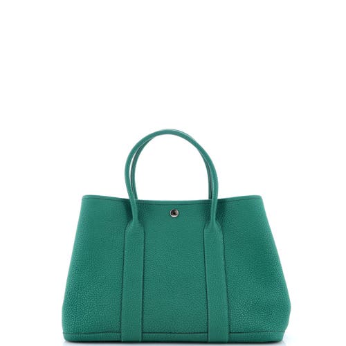 Pre-owned Hermes  Hermes Garden Party Tote Leather 36 In Green