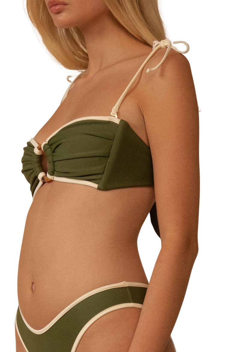 Tori Bandeau Bikini Top, Alternate, color, OLIVE