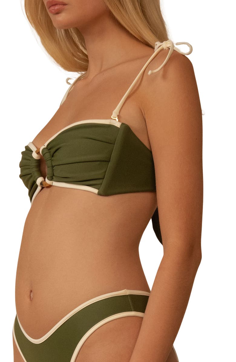 MONTCE Tori Bandeau Bikini Top, Alternate, color, Olive