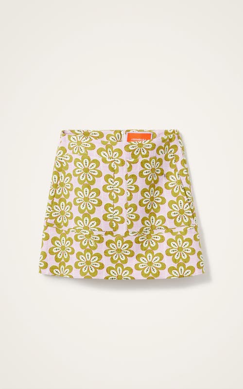 La Doublej Floral-print Cotton-blend Skirt In Pink