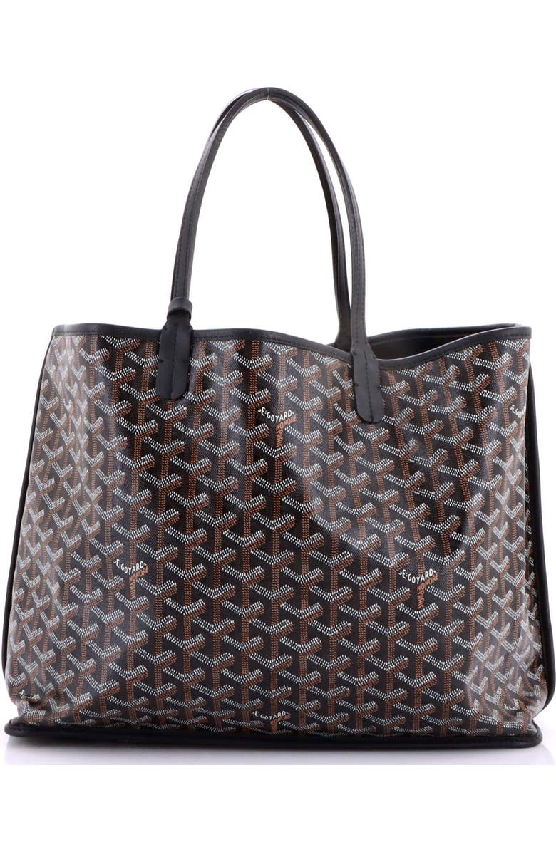 Pre-Owned Goyard Anjou Reversible Tote Coated Canvas PM, Alternate, color, Black