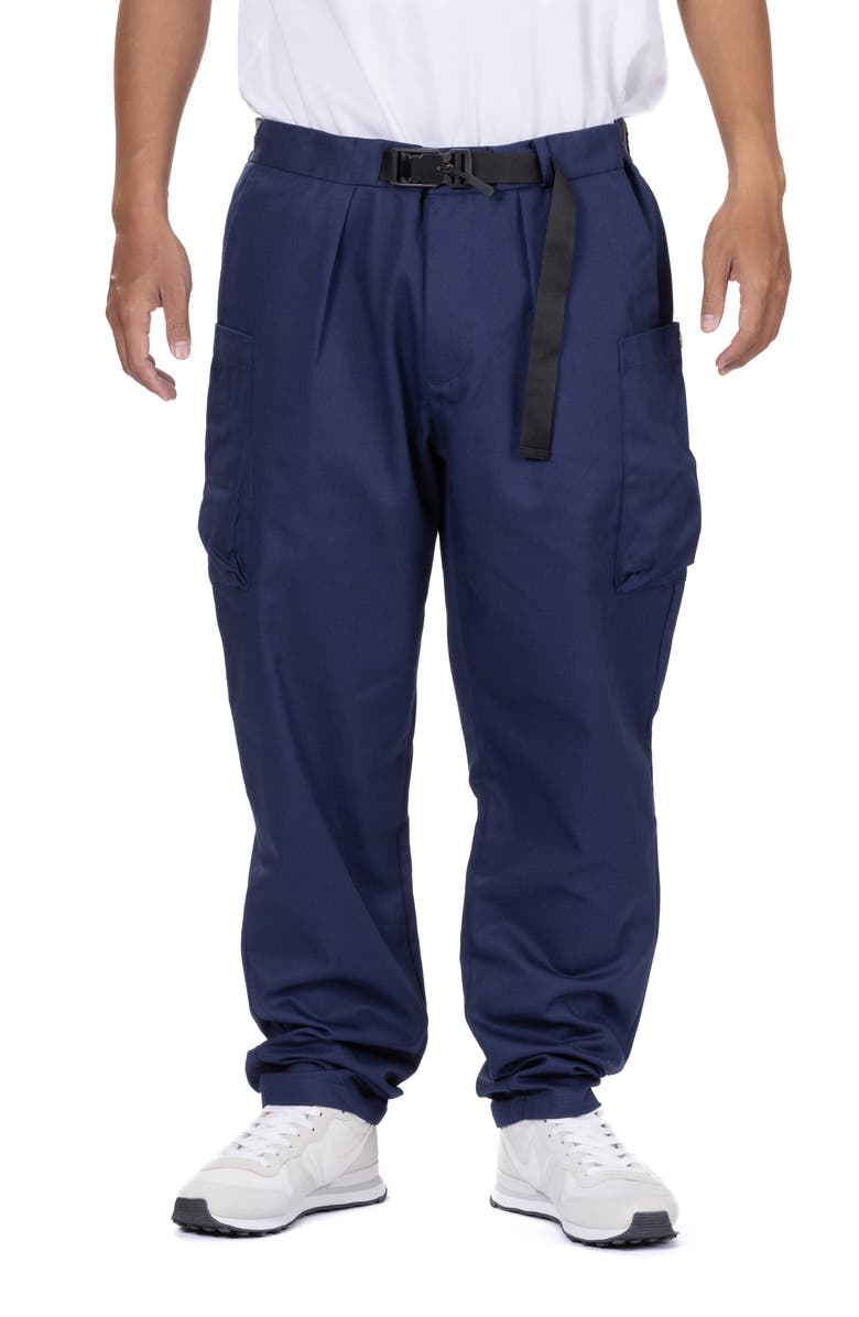 VAST Belted Twill Cargo Pants, Main, color, Navy