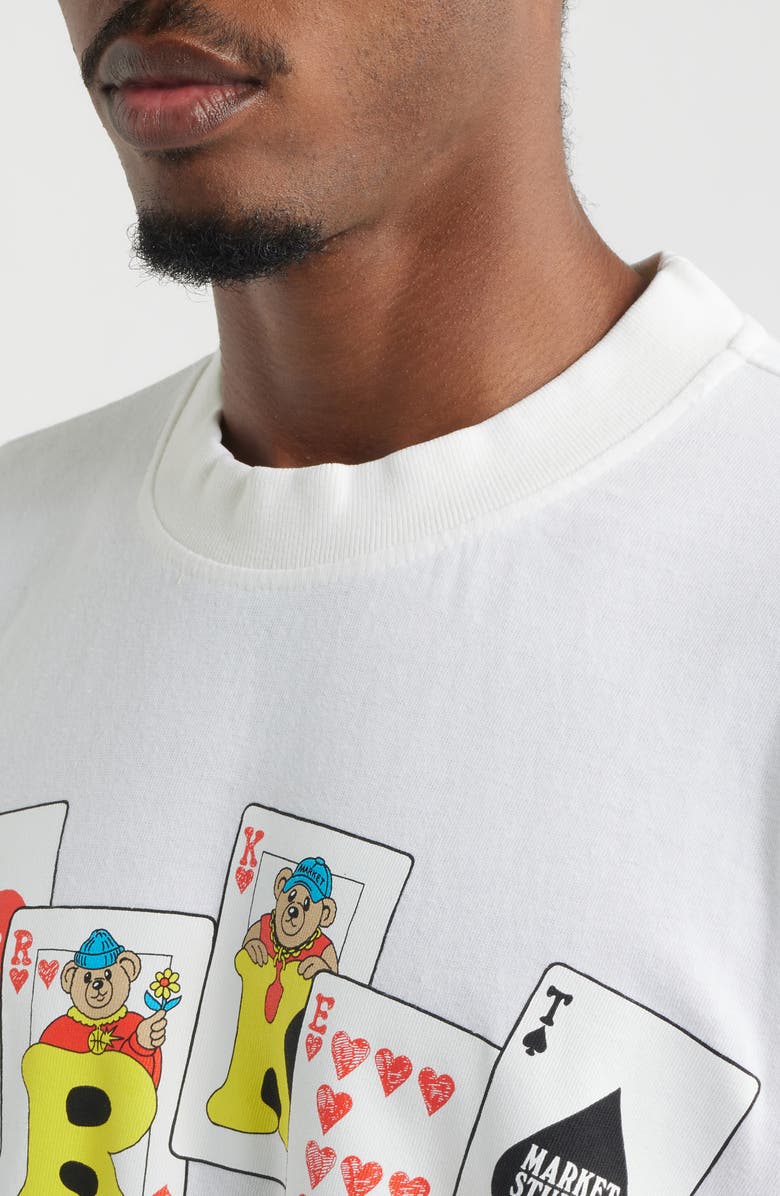 MARKET Royal Flush Cotton Graphic T-Shirt, Alternate, color, White