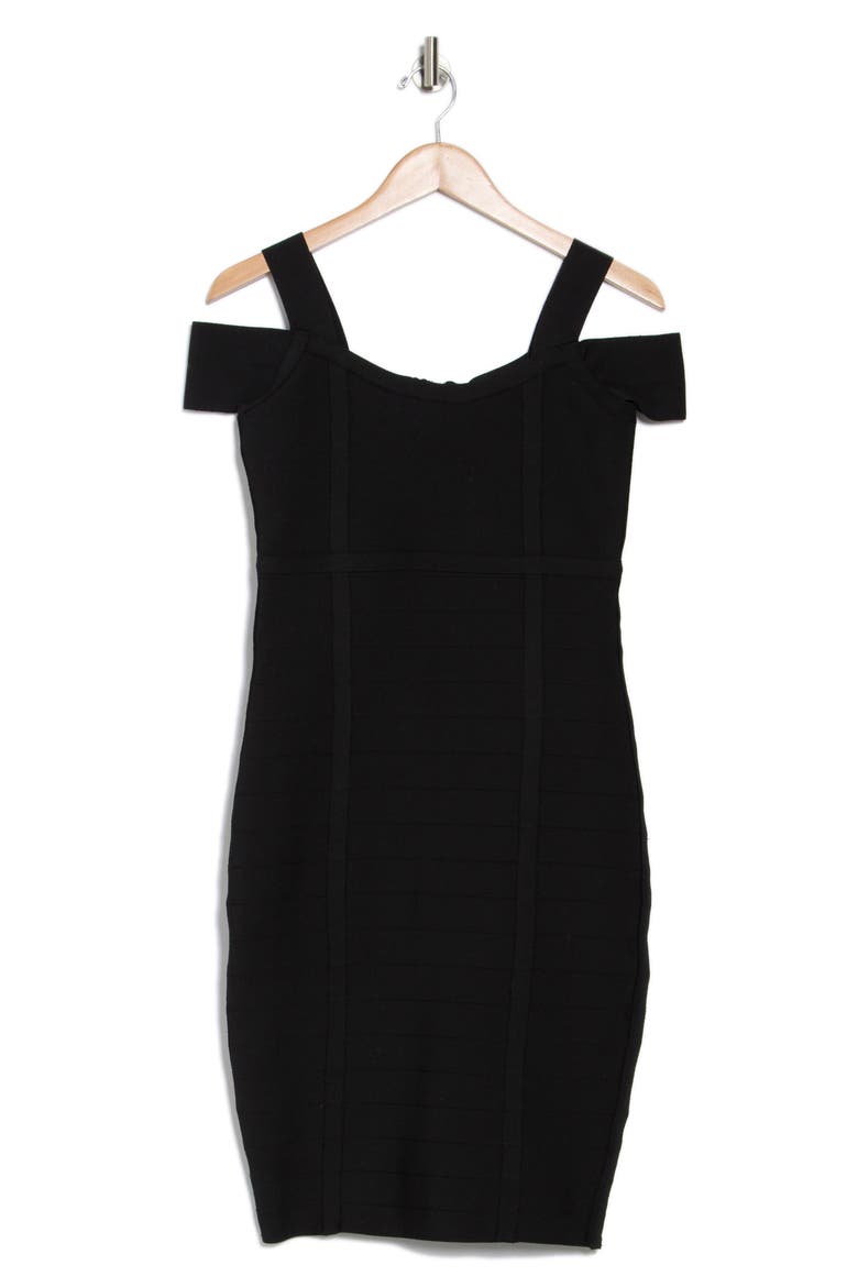Cold Shoulder Sheath Dress, Alternate, color, BLK