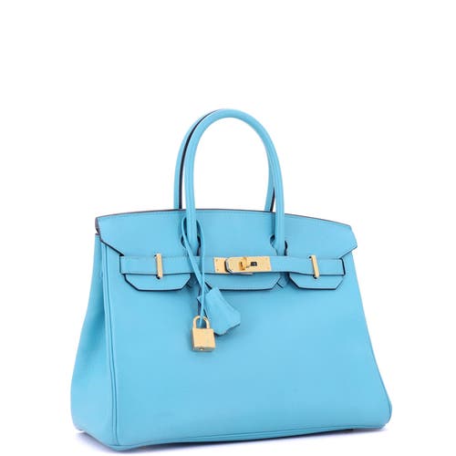 Pre-owned Hermes Hermes Birkin Handbag Blue Epsom With Gold Hardware 30 In Blue