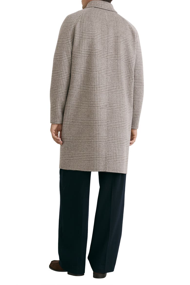 Morpeth Plaid Wool Blend Overcoat, Alternate, color, STONE CHECK