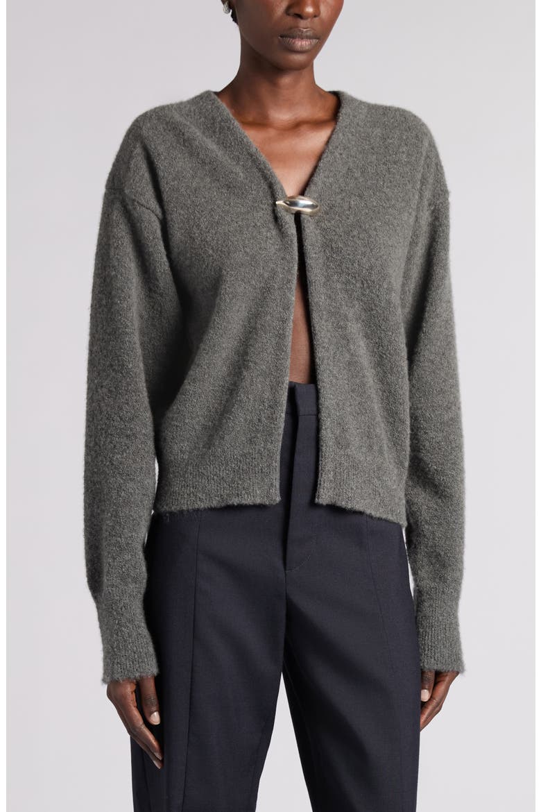 Cashmere & Silk Bouclé Cardigan, Main, color, 1579 HARBOR MELANGE