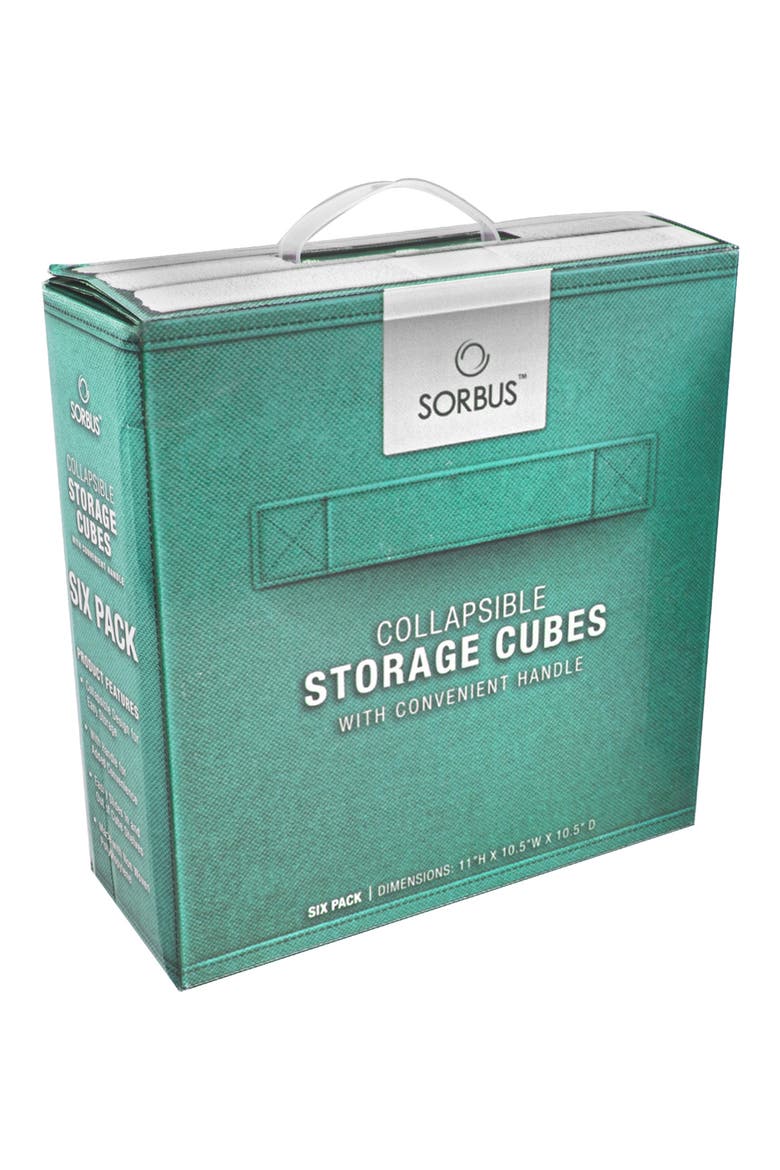 Foldable Storage Cube Basket Bin - Set of 6 - Teal, Alternate, color, TEAL