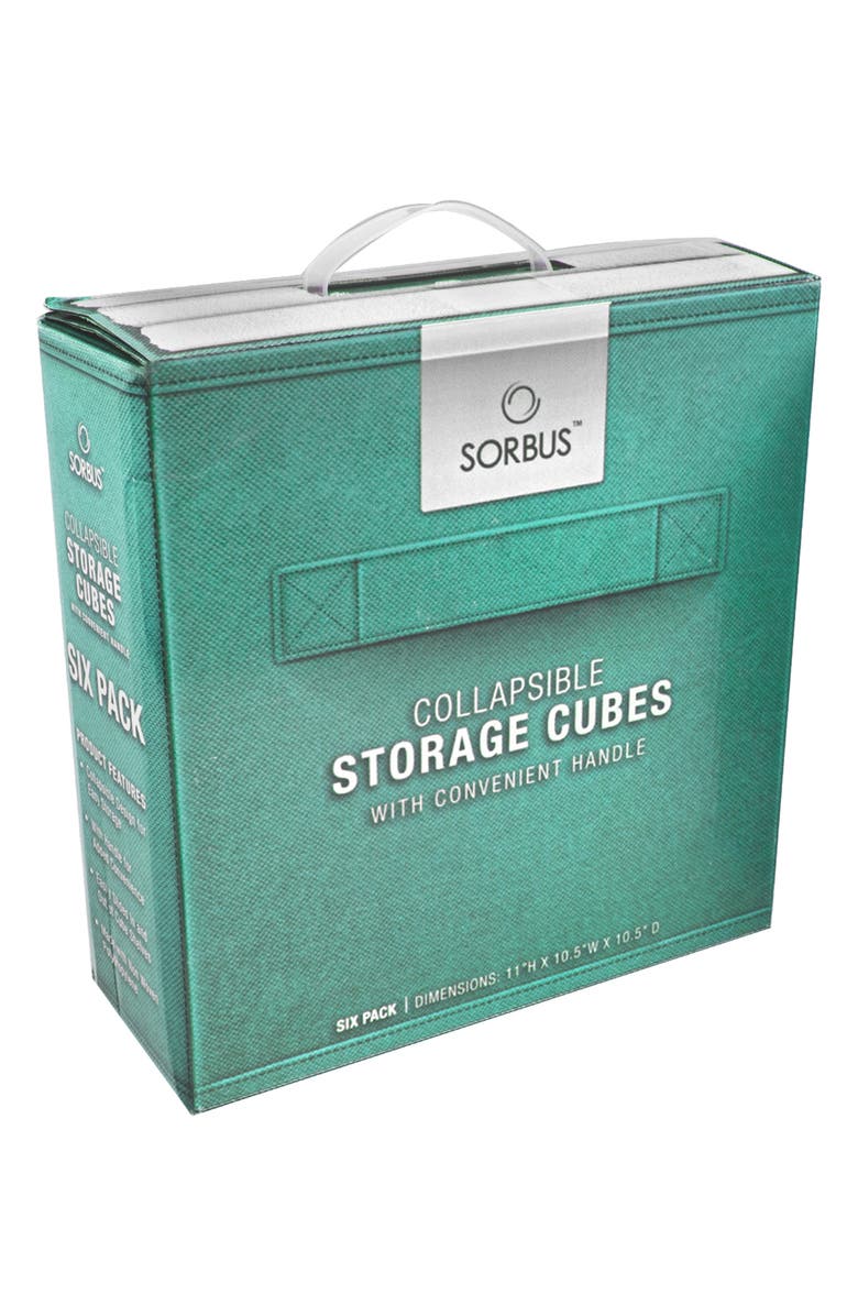 SORBUS Foldable Storage Cube Basket Bin - Set of 6 - Teal, Alternate, color, Teal