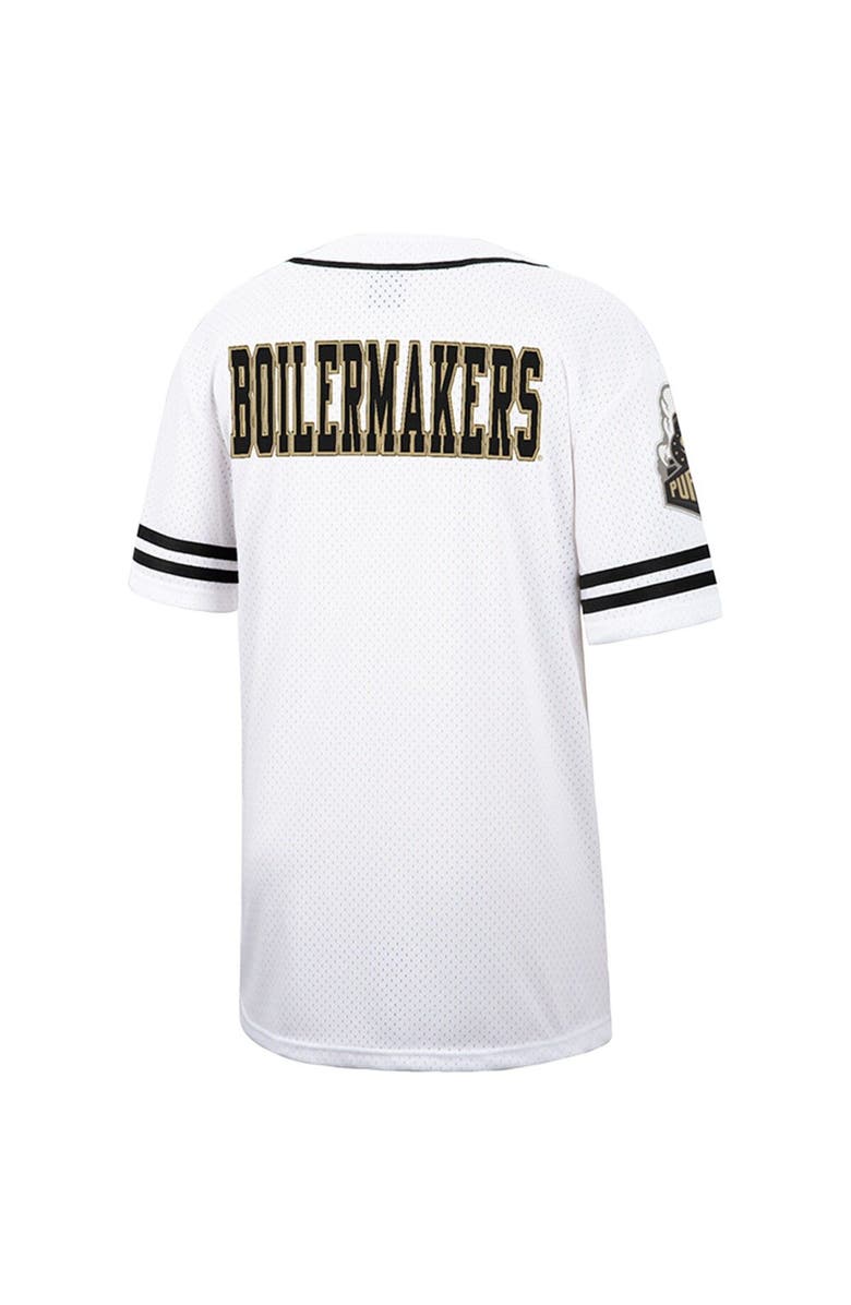 COLOSSEUM Men's Colosseum White Purdue Boilermakers Free Spirited Mesh Button-Up Baseball Jersey, Alternate, color,