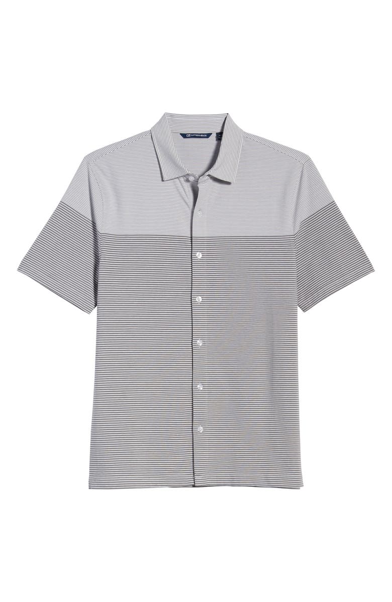Cutter & Buck Classic Fit Stripe Short Sleeve Button-Up Sport Shirt, Alternate, color, 