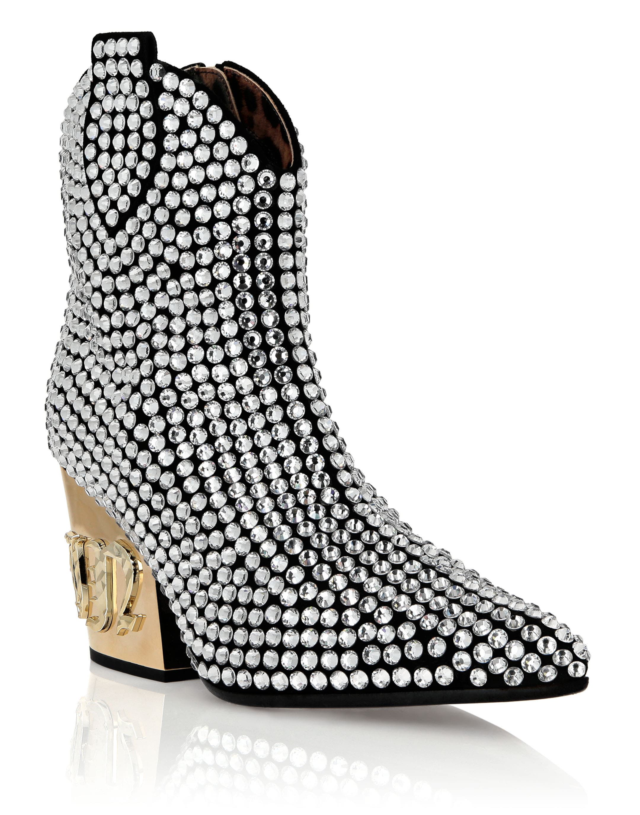 Boots High Heels Mid Gothic Plein Women, Main, color, Silver