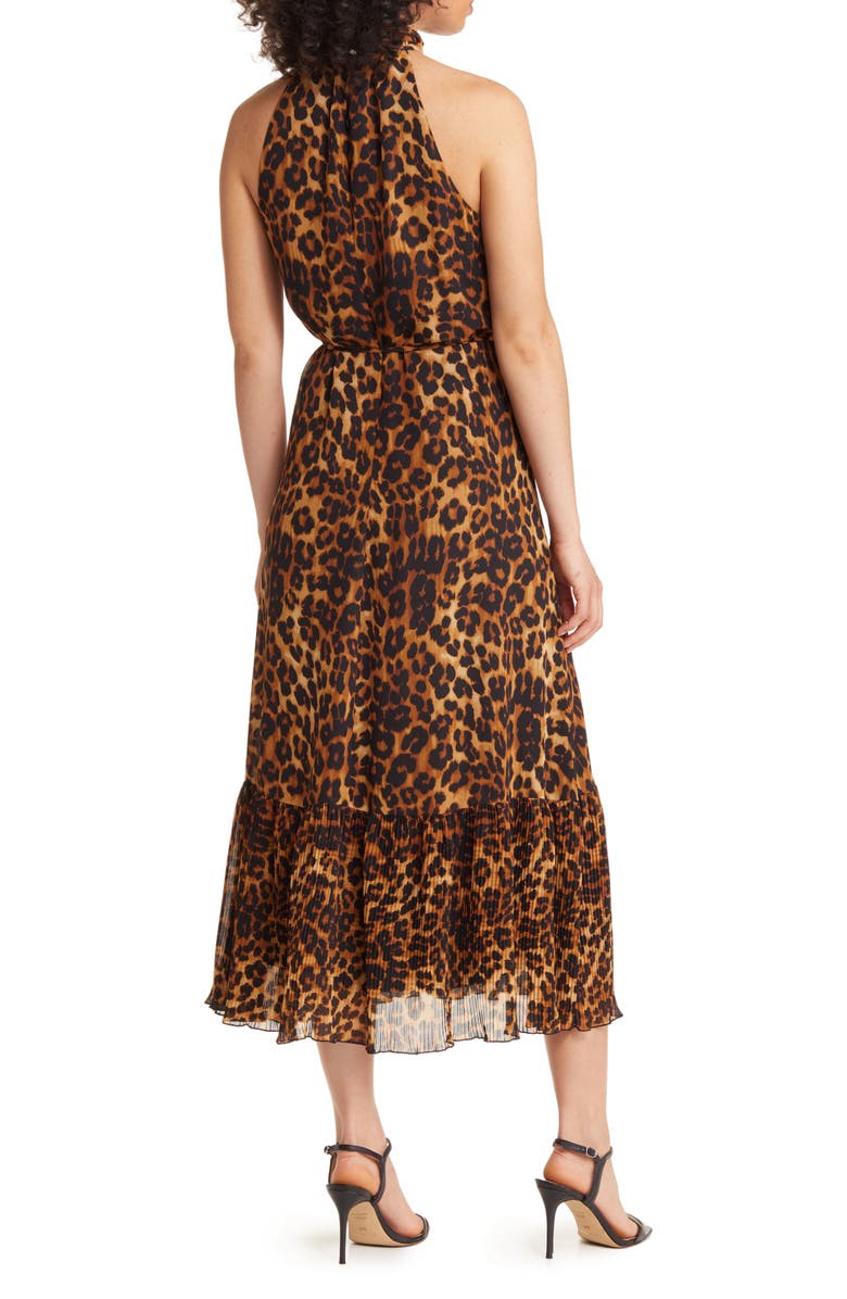 Sam Edelman Leopard Print High Neck Sleeveless Dress, Alternate, color,
