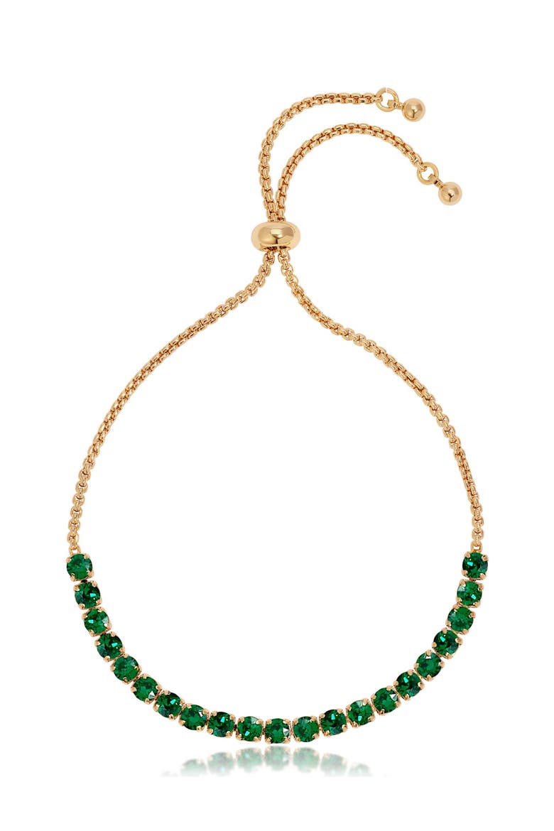 Adjustable Cubic Zirconia Bracelet, Main, color, GREEN