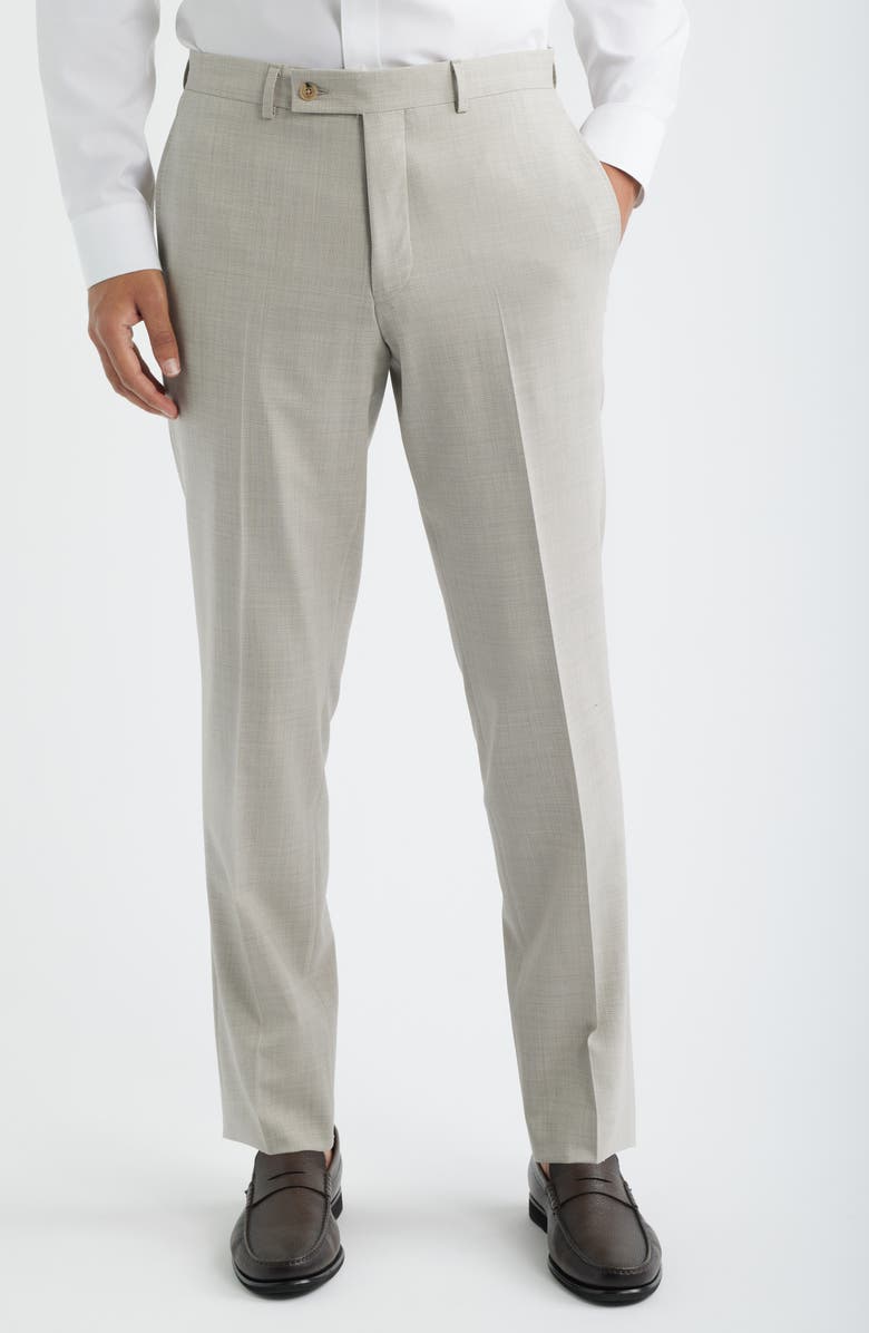 Jack Victor Mason Regular Fit Tan Glen Check Wool & Silk Mélange Suit, Alternate, color, Sand