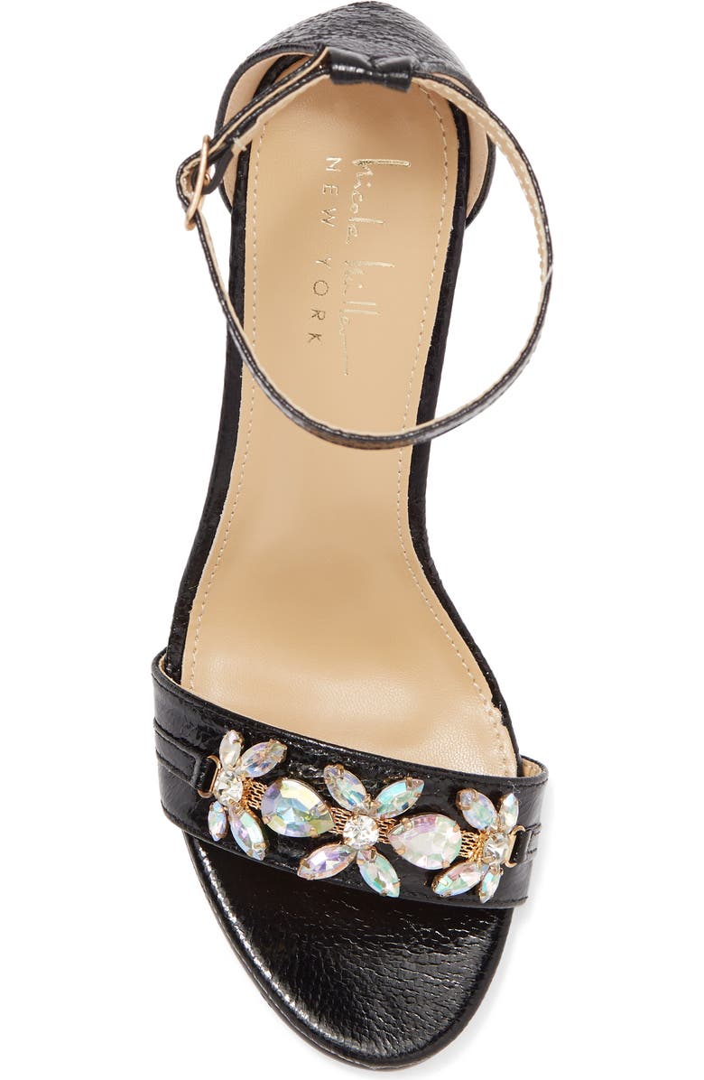 Nicole Miller Block Heel Jeweled Sandal, Alternate, color,