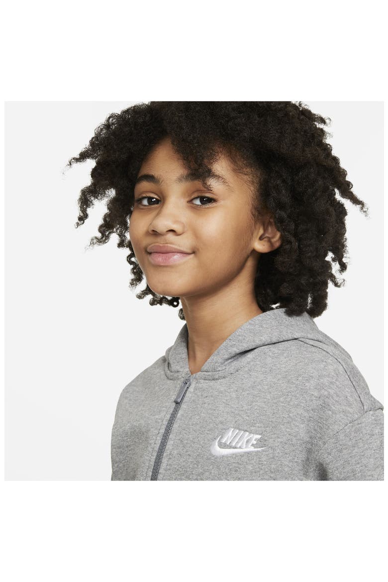 Sportswear Club Fleece Full Zip Hoodie, Alternate, color, CARB H/WHITE