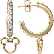 Disney Mickey Mouse Cubic Zirconia Hoop Earrings