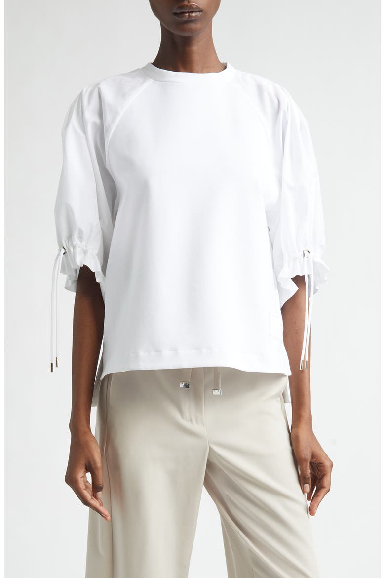 West Poplin & Jersey Top, Main, color, OPTICAL WHITE