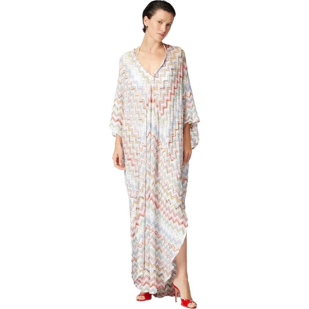 Missoni Long Caftan With Zig Zag Lamé 3d In Multicoloured