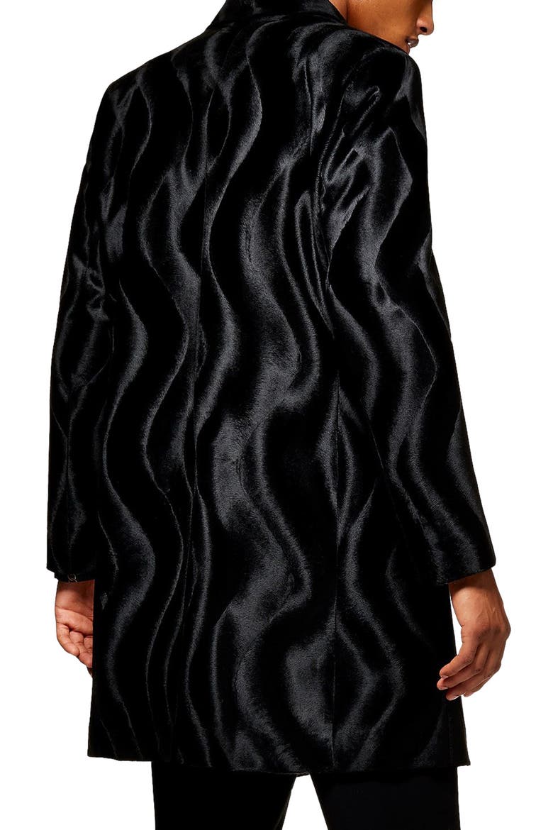 Faux Ponyhair Overcoat, Alternate, color, BLACK