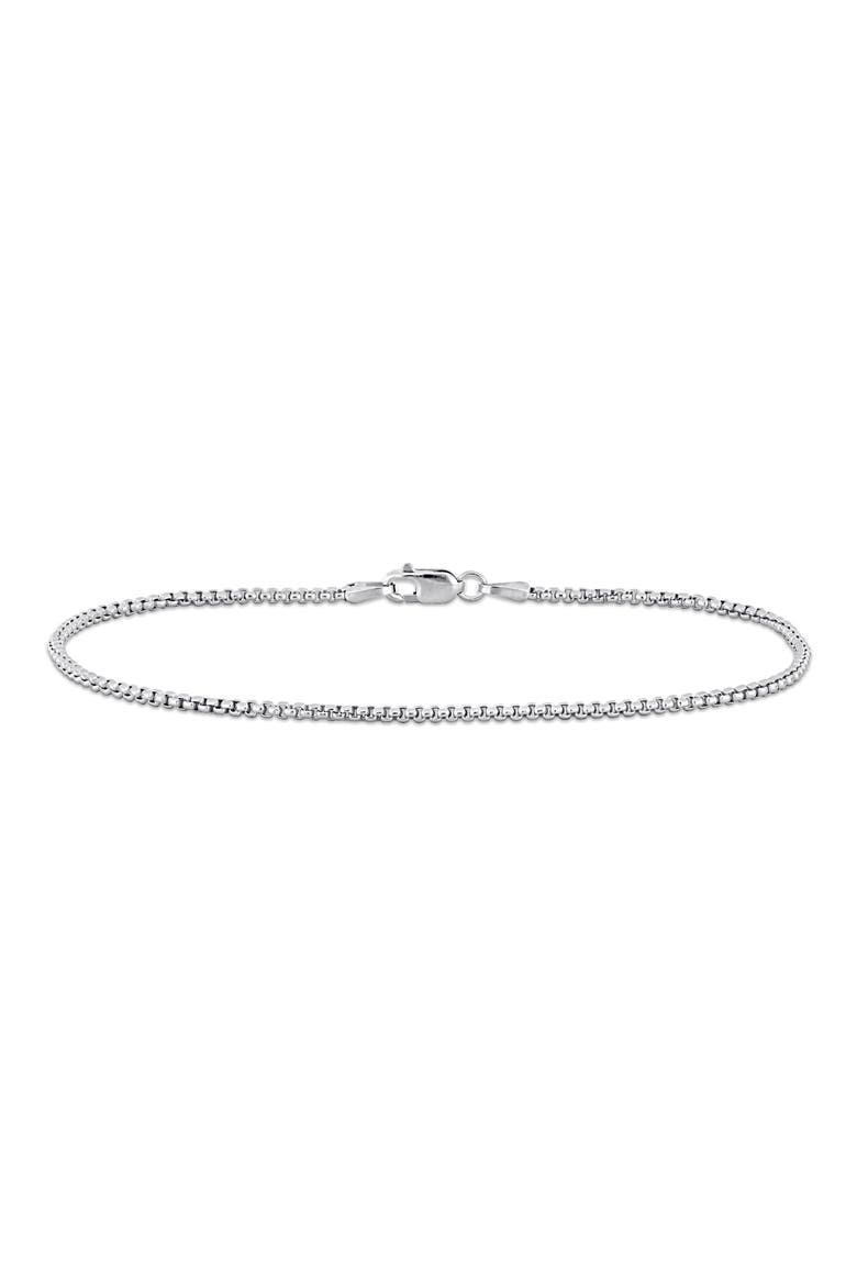 Round Box Link Bracelet, 1.60mm, Main, color, SILVER