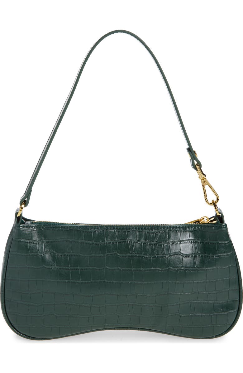 JW PEI Eva Croc Embossed Faux Leather Convertible Shoulder Bag, Alternate, color, Dark Green Croc