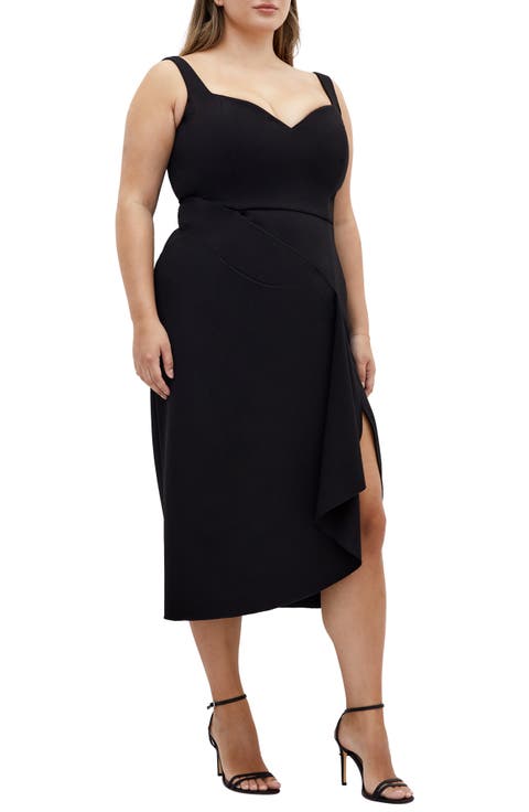 Caitlyn Sweetheart Neck Midi Dress