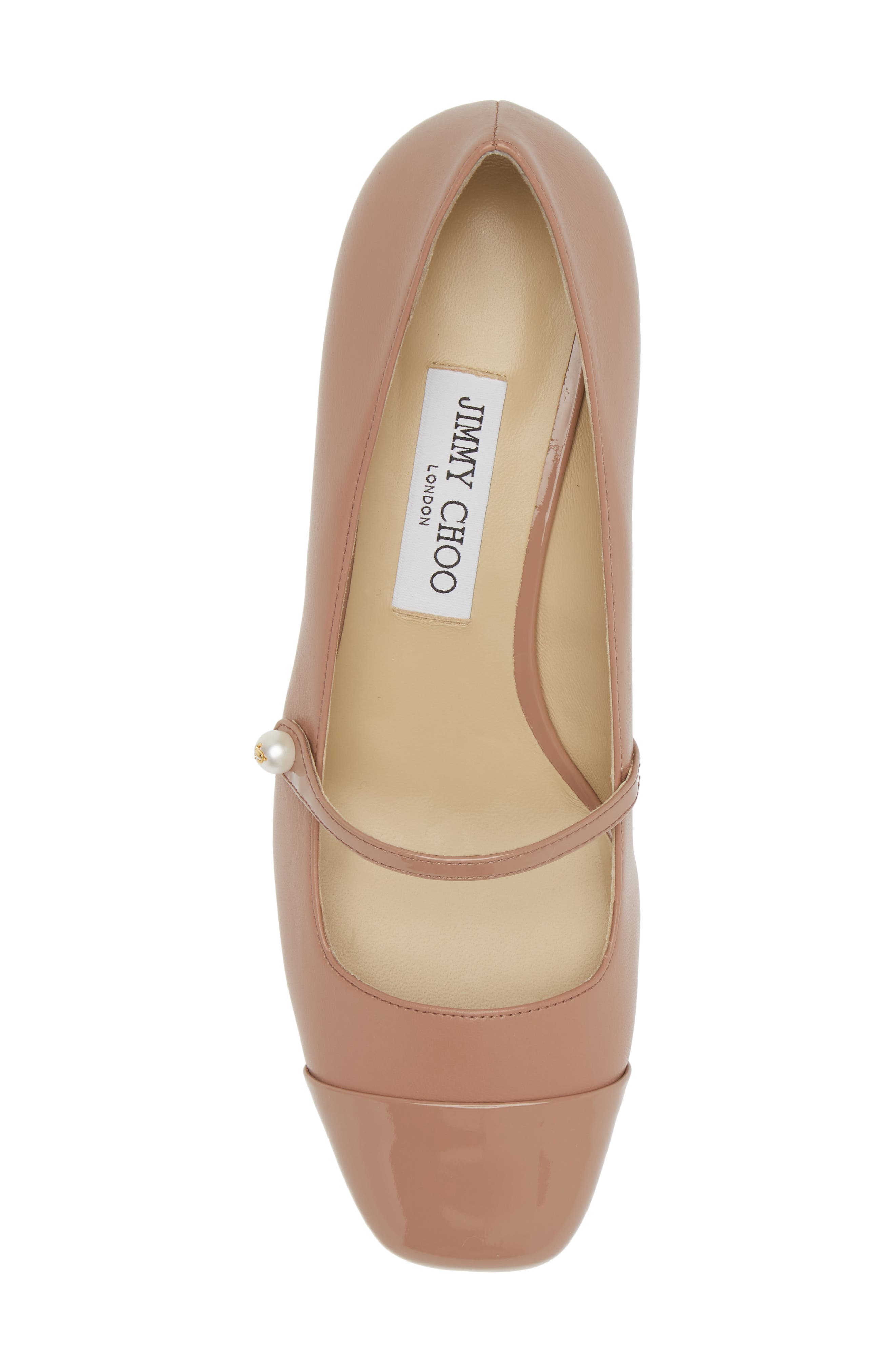 Jimmy Choo Elisa Cap Toe Mary Jane Pump, Alternate, color, Ballet Pink/ Ballet Pink