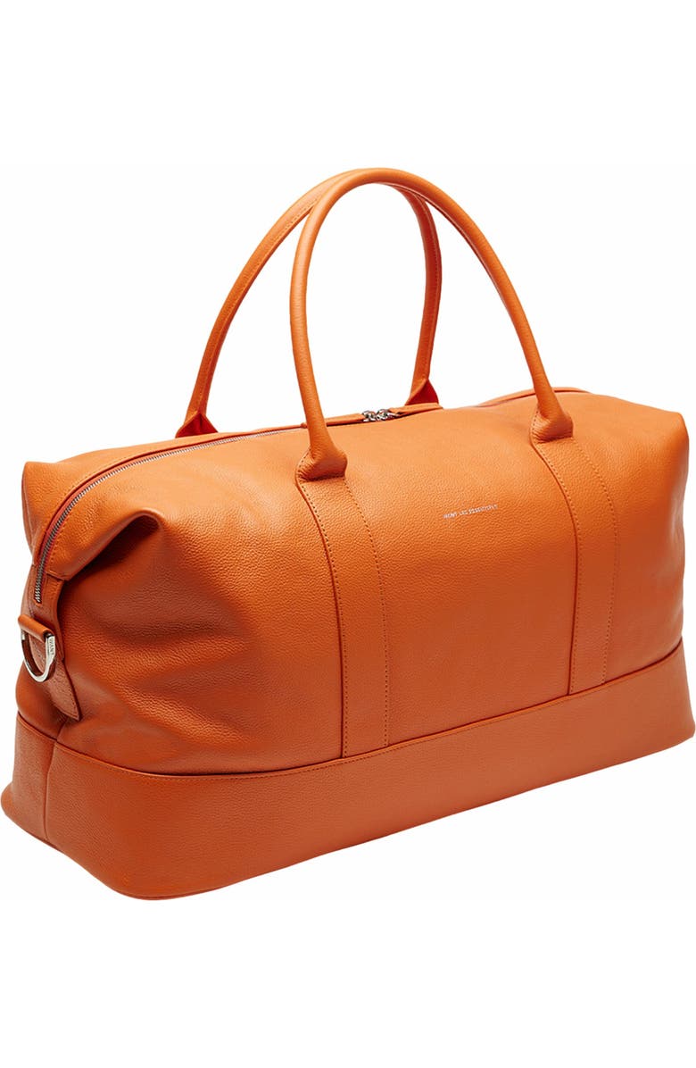 Want Les Essentiels Kelowna Pebble-Grained Leather Weekender Bag, Alternate, color, Orange