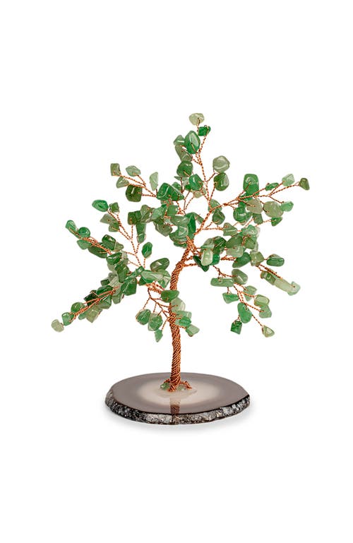 Karma And Luck Success Feng Shui Antique Jade Stone Tree In Copper/brown/green