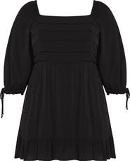 City Chic Arden Pleated Clip Dot Minidress
