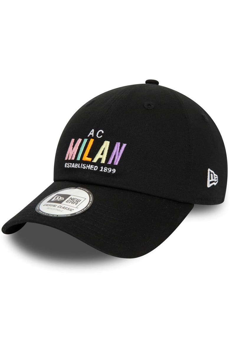 New Era Men's New Era Black AC Milan Wordmark 9TWENTY Adjustable Hat, Main, color,