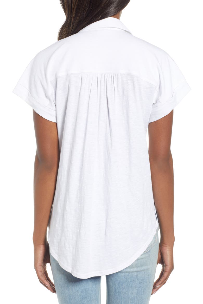 Slub Jersey Camp Shirt, Alternate, color, WHITE