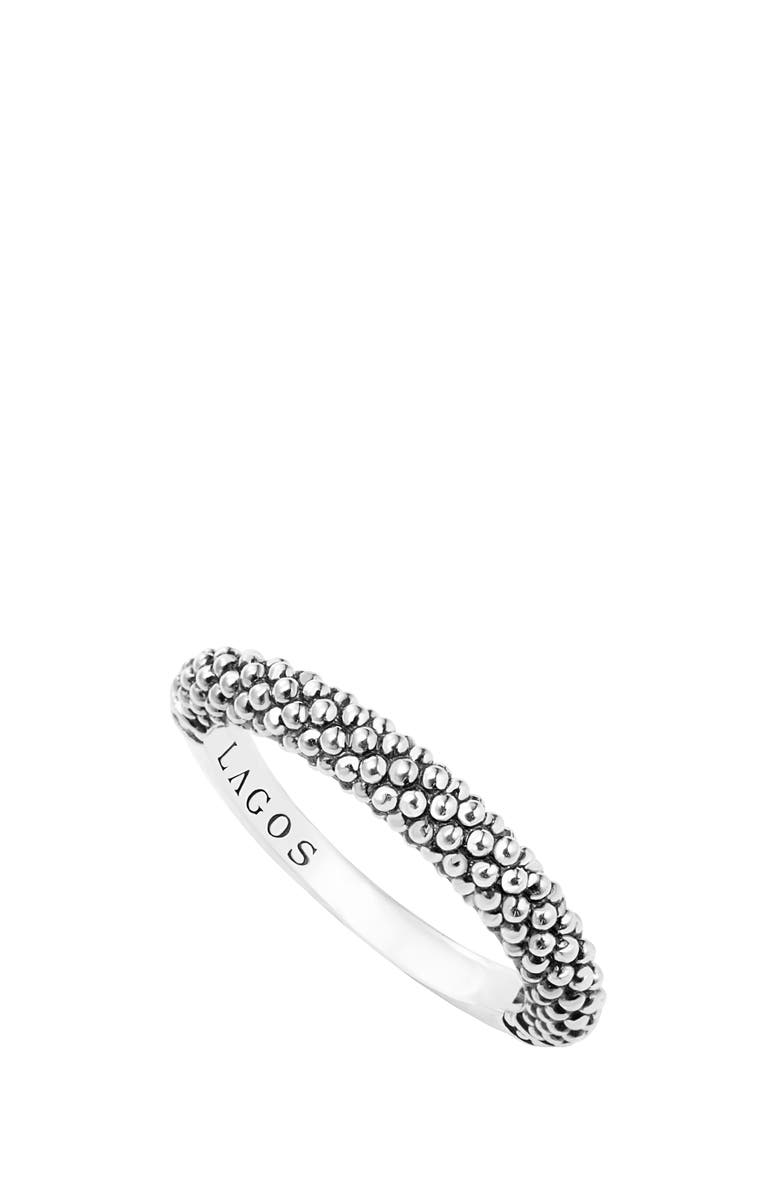 LAGOS Caviar Stacking Ring, Main, color, Silver