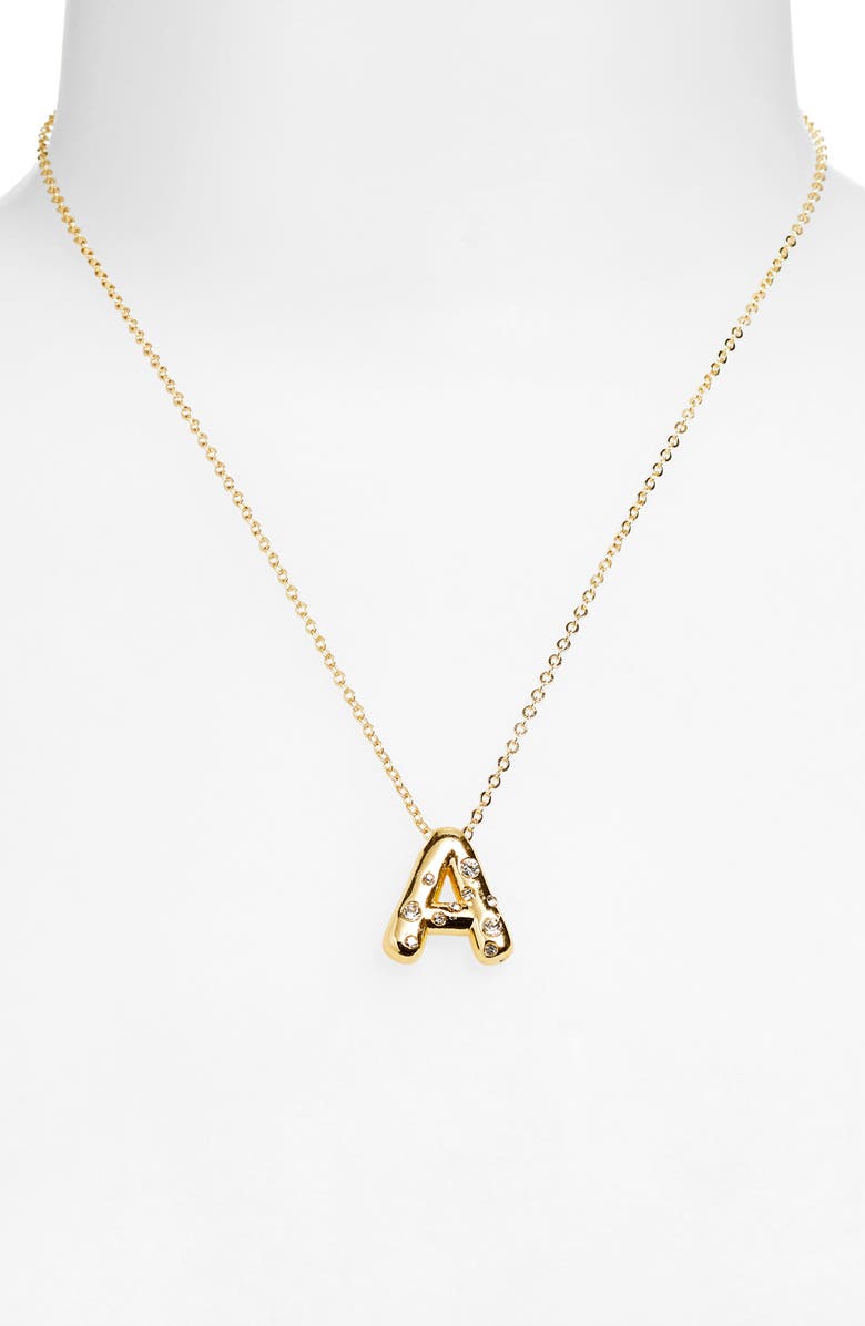 EYE CANDY LOS ANGELES Leticia Cubic Zirconia Initial Pendant Necklace, Alternate, color, Gold