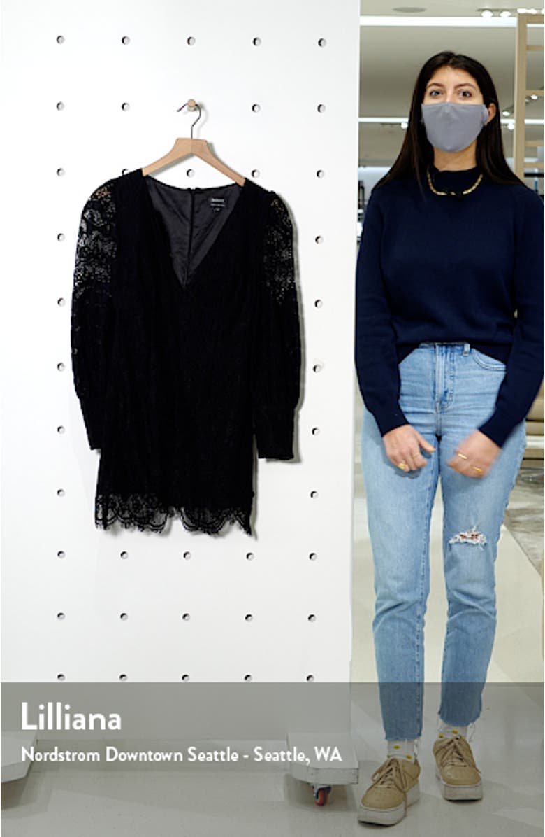 Anika Lace Long Sleeve Cocktail Minidress, sales video thumbnail