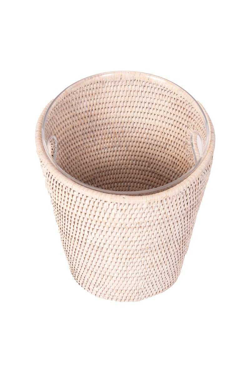 Artifacts Trading Company<sup>™</sup> Artifacts Rattan Small Champagne Bucket with Acrylic Insert, Alternate, color, White Wash