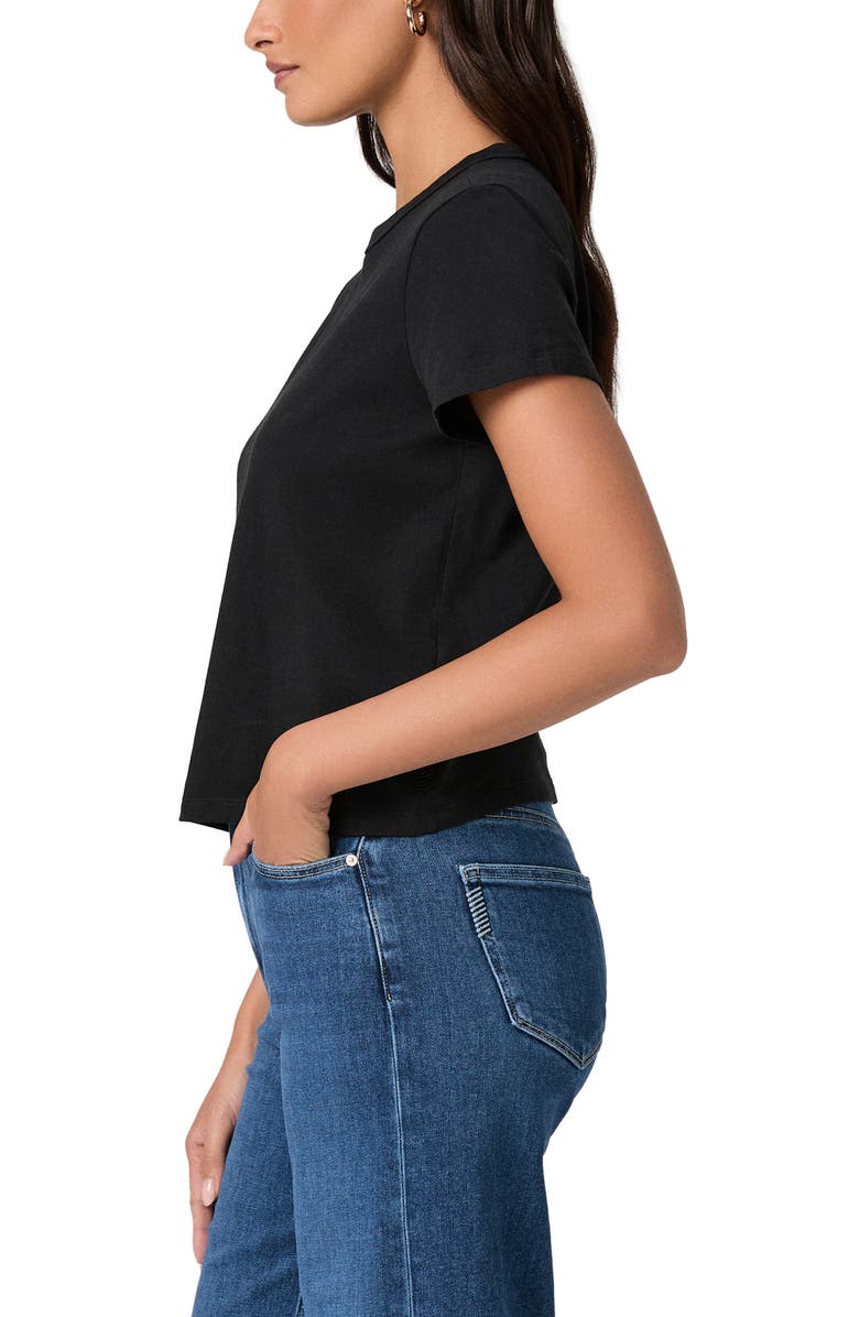 PAIGE Rhodes Crewneck Cotton T-Shirt, Alternate, color, Black